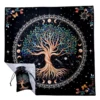 (Free Bag)1pc 29x29In Altar Tarot Card Tablecloth Divination Tree of Life Tarot Tablecloth  Playing Card Mat Velvet Tarots Bag 4