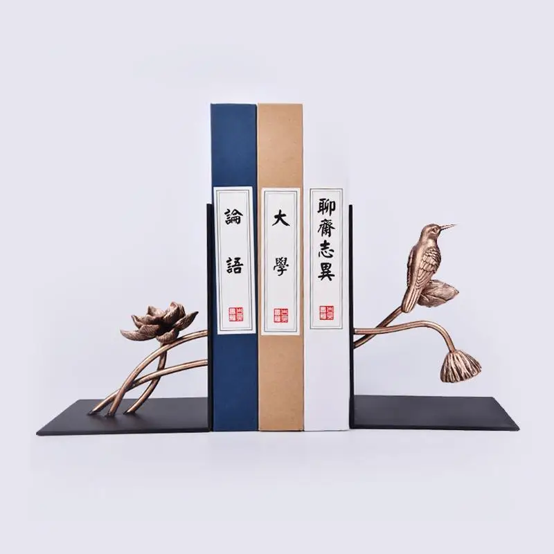 Metal Thickened Bookcase Simple Office Bookends Creative Home Craft Decoration Office Accessories creative metal l bookends simple desk organizer bookcase baffle for student desk office