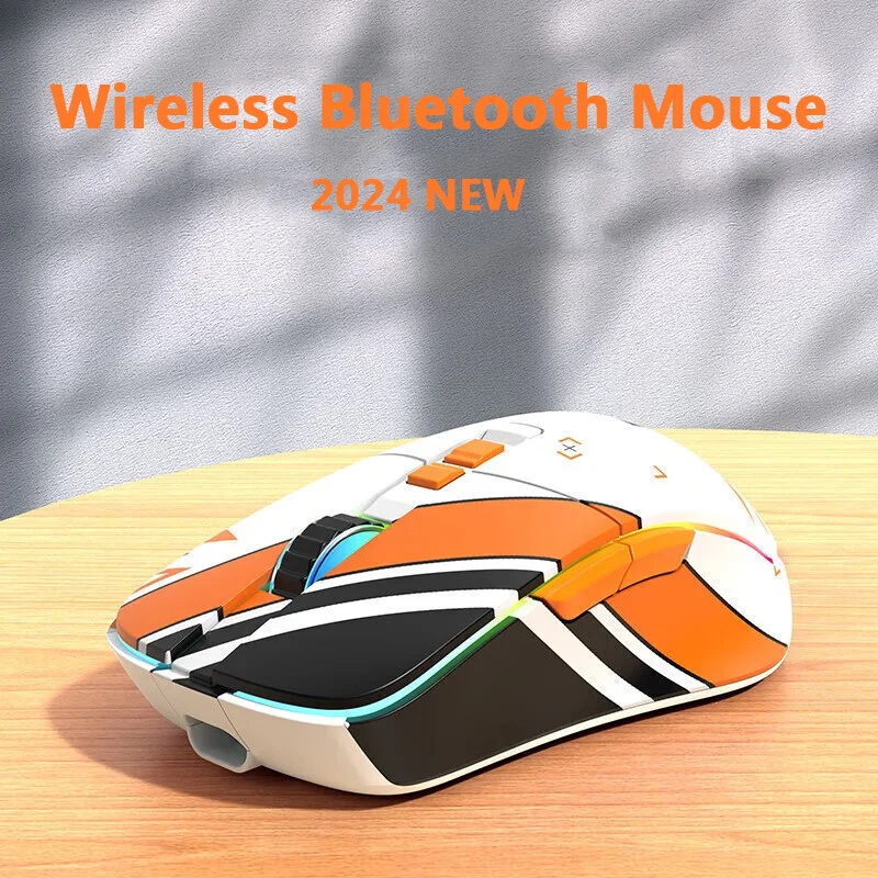 

Мышь игровая беспроводная аккумуляторная, 2024 DPI, Bluetooth + 2,4 ГГц