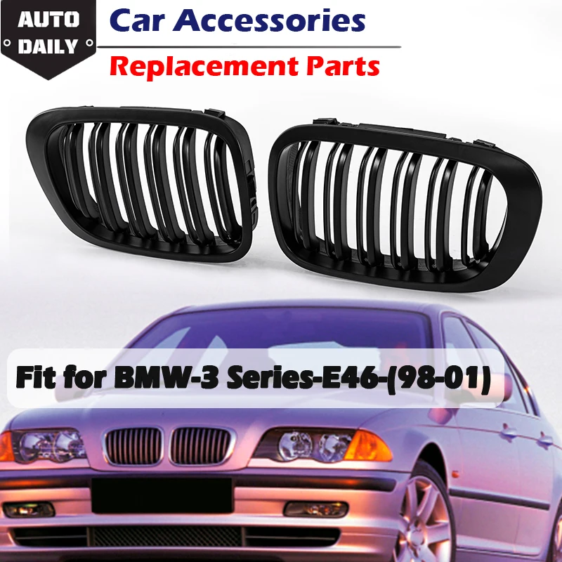 

Front Bumper Kidney Hood Grilles Grills M Style Fit For BMW 3-series E46 4Door 2002-2005 325Ci 328i 330Ci 2Dr 1999-2002
