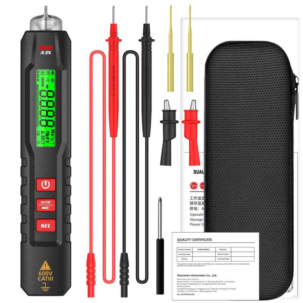 Smart Digital Multimeter Pen Type Multitester True RMS Voltmeter DC AC Voltage C