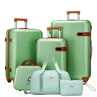 Ensemble de bagages 4 pièces : valise à main approuvée par TSA 20/24/28 pouces + trousse de toilette de 12 pouces - 360 °   Voyage de vacances à roulettes silencieuses 3