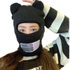 Y2K Balaclava for Women Bear Ears Ladies one Hole Ski Mask Crochet Full Face Knitted Hat Cute Hats with Ear Streetwear  Beanies 1