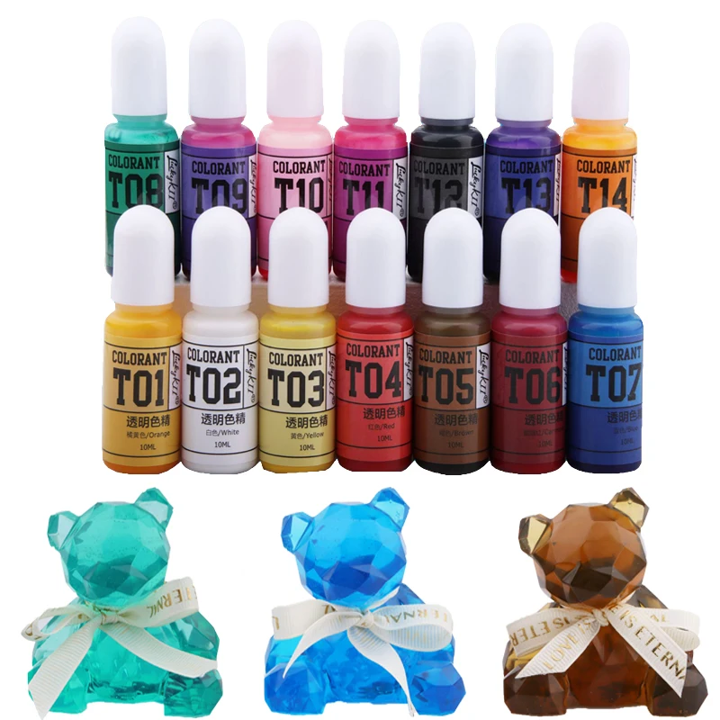 Transparent Resin Pigment DIY Crafts Epoxy Pigment Color Essence Liquid Art Ink Liquid Colorant Dye 14pcs