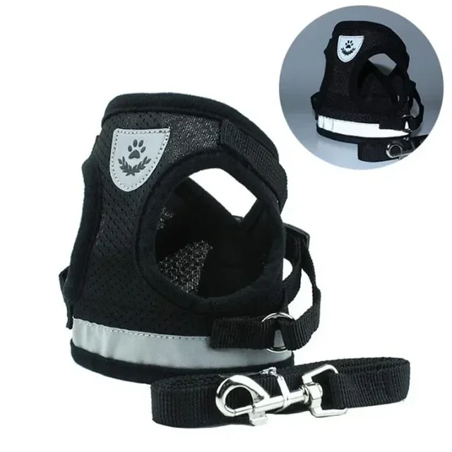 Vest Harness Leash Adjustable Mesh Vest Dog Harness Collar Chest Strap Leash Harnesses With Traction Rope XS/S/M/L/XL 6