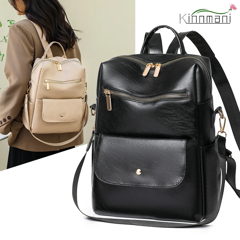 

High Quality Women's Backpacks Solid Color Casual School Bags for Teenage girls Large Capacity Ladies Single Shoulder Backpacks