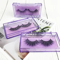 Wholesale Eyelashes Purple Empty Lashes Boxes Packing CustomFull Strip Natural Eye-lash Packaging Box Case Logo With Tray Makeup 1