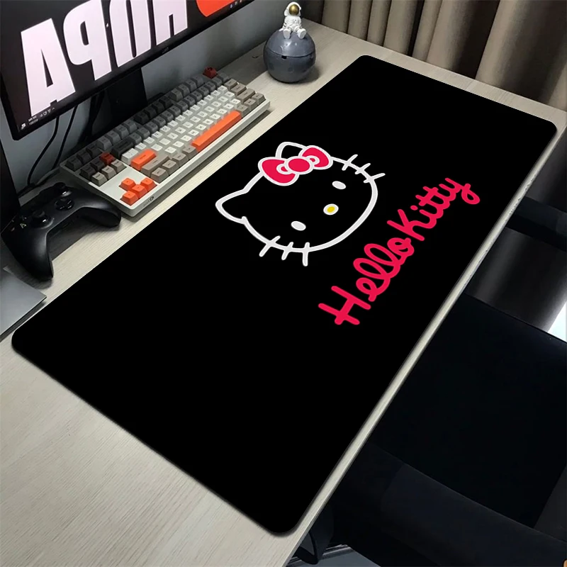 Kawaii Large Mouse Pad Hellos Cat Kitty Mousepad Gamer Pc Gaming Accessories Mausepad Non slip Mat