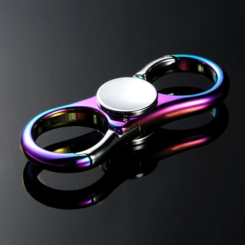 Metal Fidget Key Chain Spinning Tops High Speed Finger Spinner Toy for