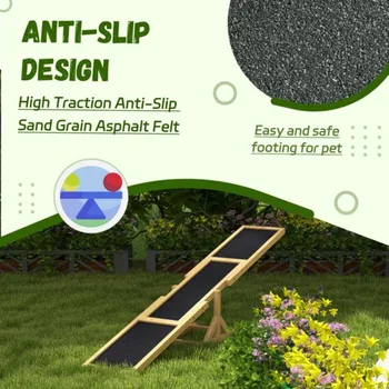 Dog Agility Ramp,Pet Seesaw,Fir Wood Large Dog Exercise Platform with Anti-Slip Surface,Dog Agility Ramp 4