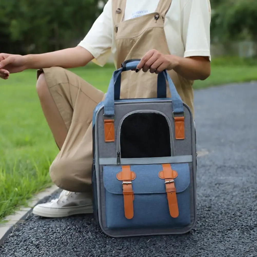 Pet Backpack Spacious Pet Carrier Portable Expandable Carrier Backpack for Cats Dogs Breathable Travel Bag for Outdoor