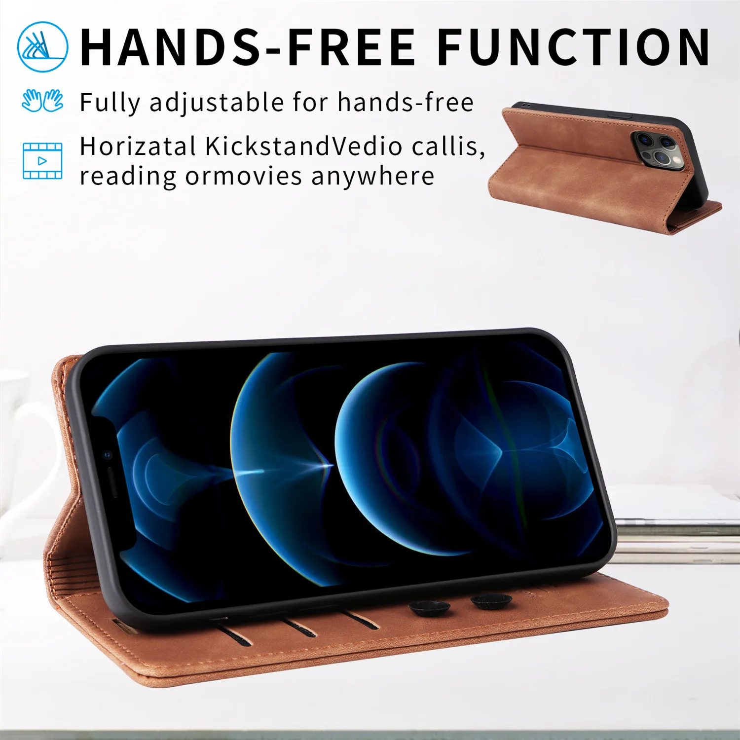 Luxury Leather Flip Case - Premium Wallet & Stand Phone Cover