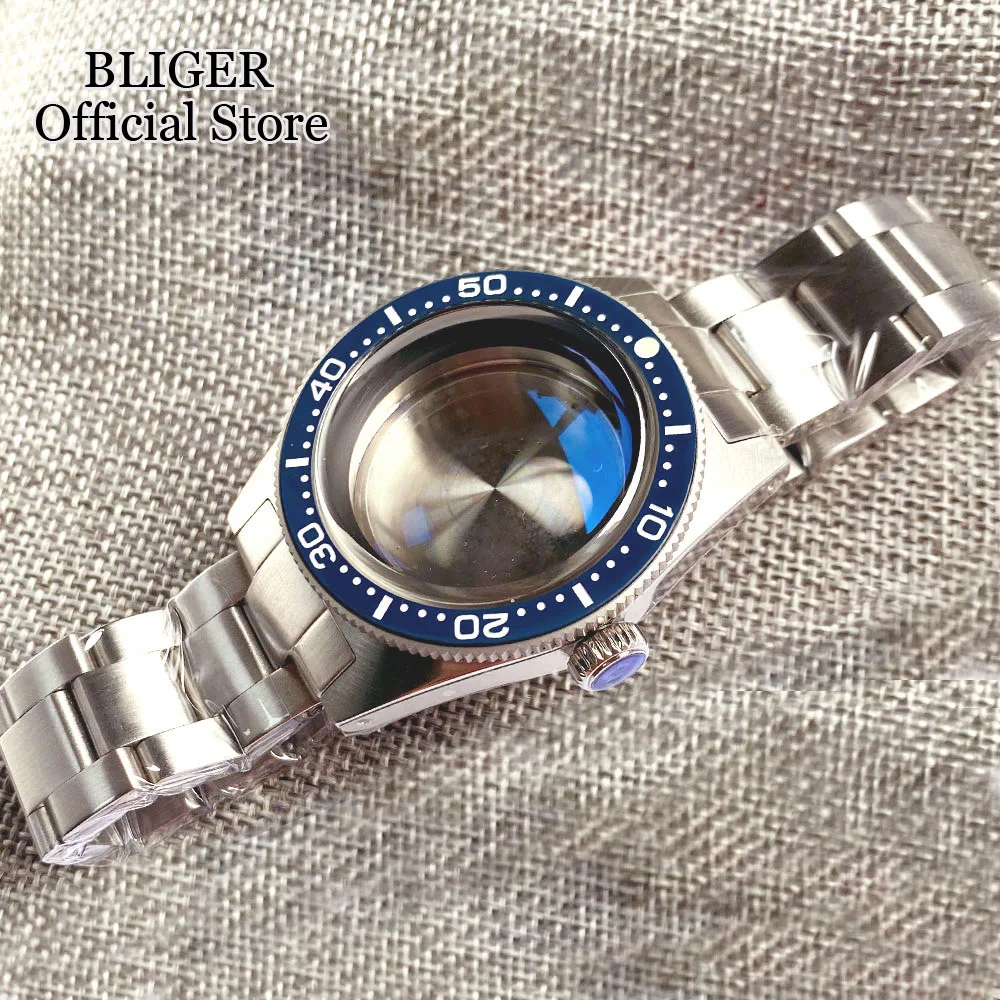 New 62MAS Fit NH35A PT5000 Diving Automatic Watch Case 300M Waterproof AR Sapphire Glass 120 Click Rotating Bezel Steel Strap