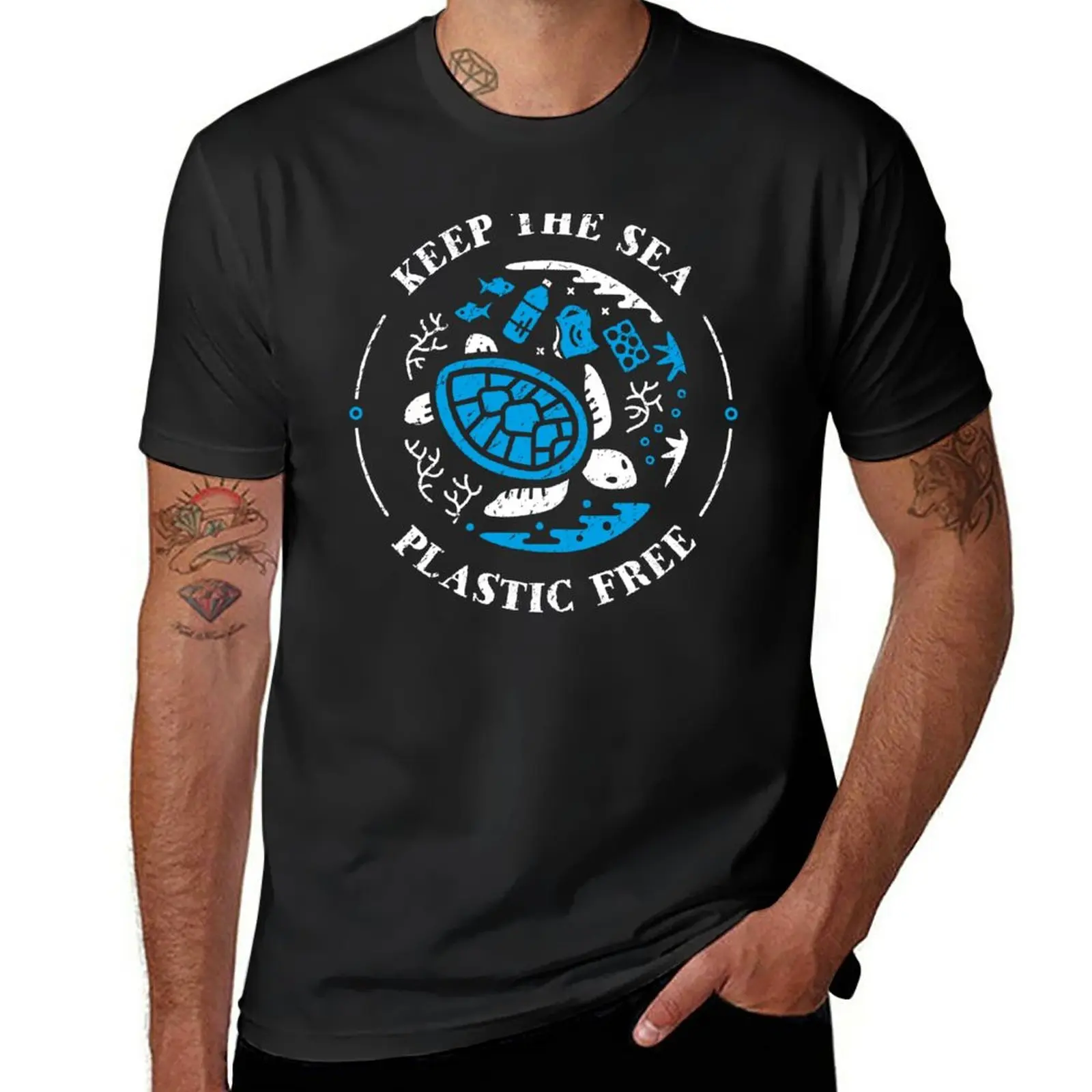 

New Keep the Sea Plastic Free Marine Scene T-Shirt plus size tops funny t shirt korean fashion t shirts for men graphic