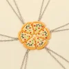 Cute Pizza Pendant Necklace for Women Vintage Pizza Shape Adjustable Necklace Best Friend Charms Keychain Jewelry Gift 1