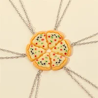 Cute Pizza Pendant Necklace for Women Vintage Pizza Shape Adjustable Necklace Best Friend Charms Keychain Jewelry Gift 1
