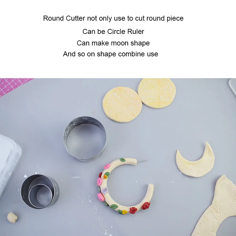 2-5mm Round Polymer Clay Cutters Stainless Steel Cutting Mold for DIY Jewelry Earring Pottery Ceramic Tool Craft Supplies Kit