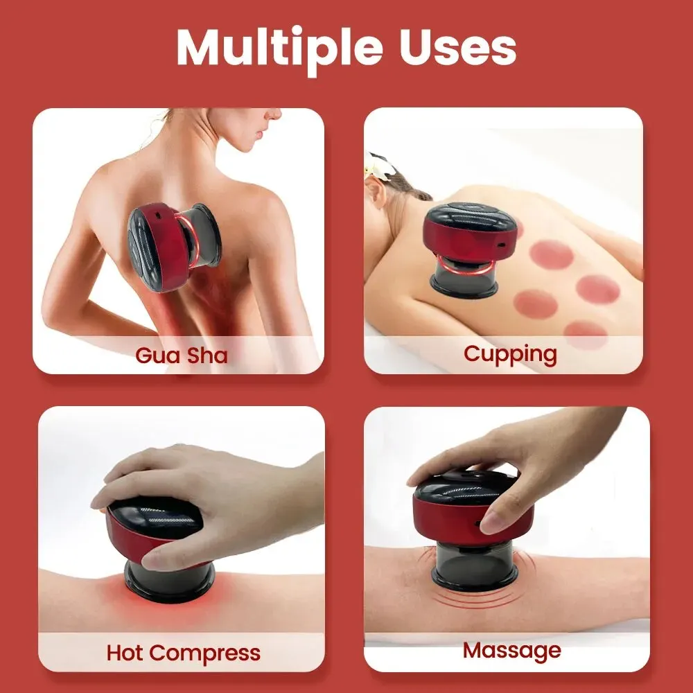 Smart Electric Vacuum Cupping Device Massager Body Scraping Heating Suction Cup for Physical Fatigue Relief Beauty Health cupping massager massage cup cupping set vacuum scraper vacuum facial cupping