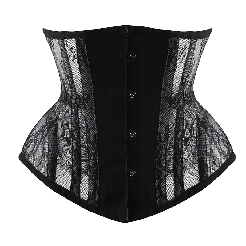 

Retro Women Gothic Sexy Mesh Underbust Corsets Bustiers Waist Cincher Corsets Top Waist Trainer Plus Size Lingerie Corselete