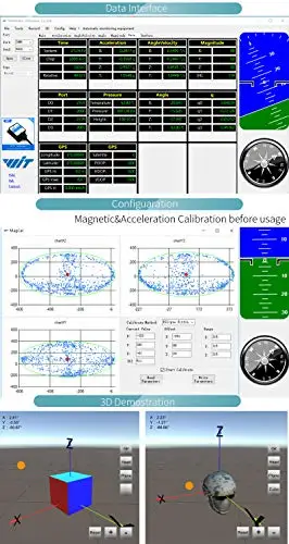 WitMotion HWT901B 10 Axis Sensor Angle Inclinometer Accelerometer Gyro Magnetometer RM3100 Barometer for PC/Android/MCU