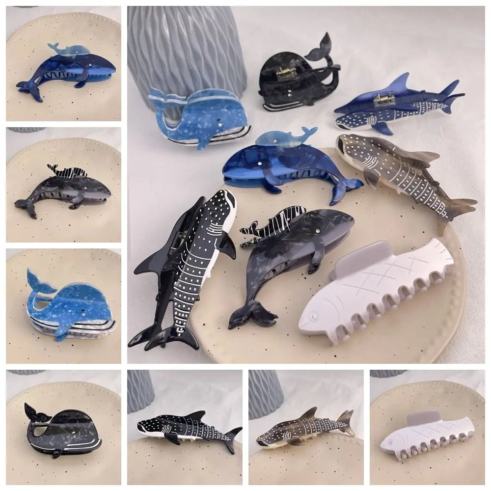 

Acetate Acetic Acid Animal Hair Claw Personalized Fish Blue Whale Shark Clip Headdress Grab Clip Dolphin Hair Clip Female