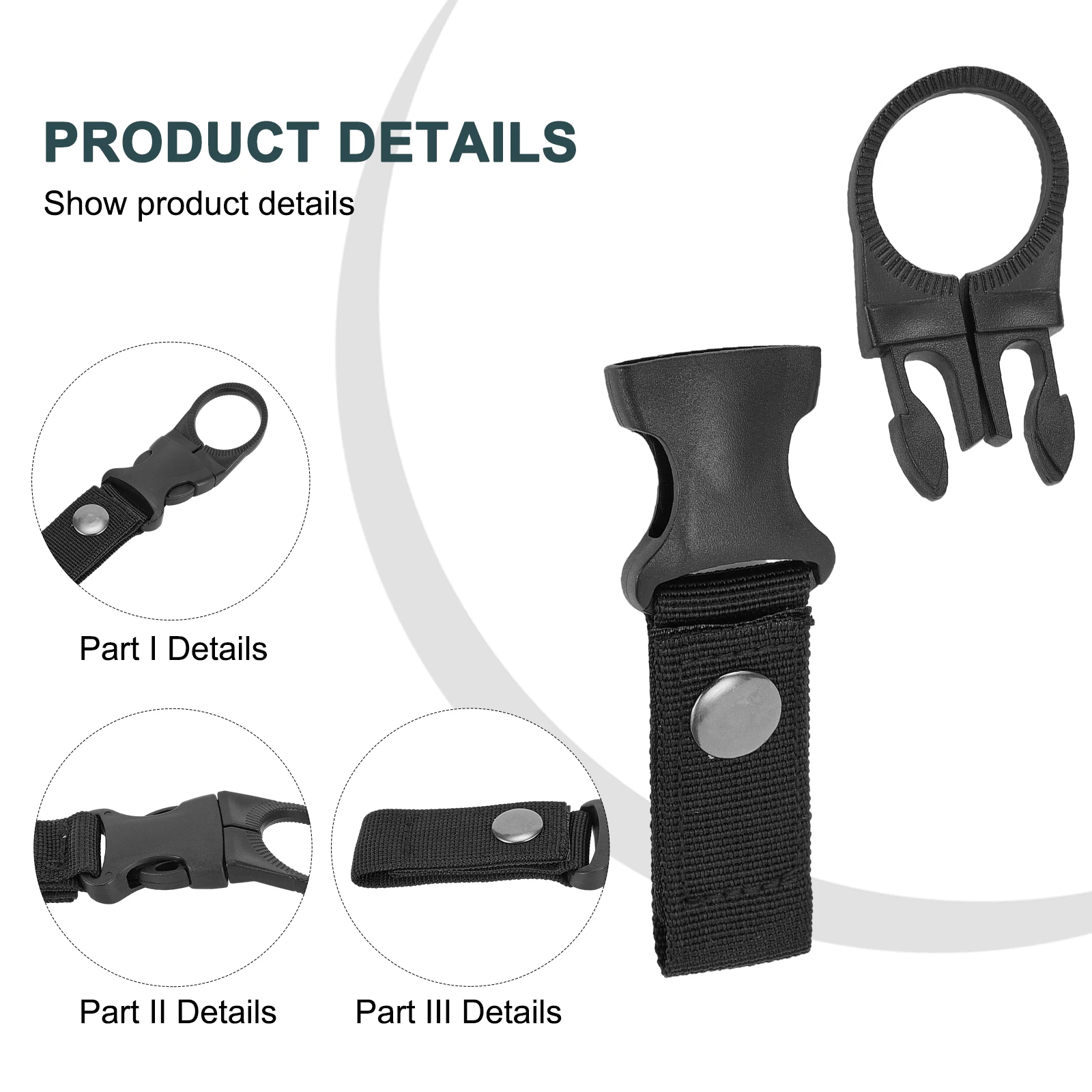 Neue Gurtband Schnalle Haken Wasser Flasche Halter Clip Outdoor Nylon Klettern Karabiner Gürtel Rucksack Aufhänger Camping Karabiner Gürtel Clip – Detail 4