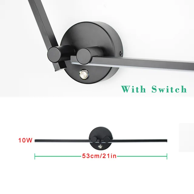 Modern Egyszerűség Beltéri Led Fali Tükör Elülső Lámpa Kapcsolóval A Ház Szoba Hálószobájának Kanapé Háttere Állítható - Image 3