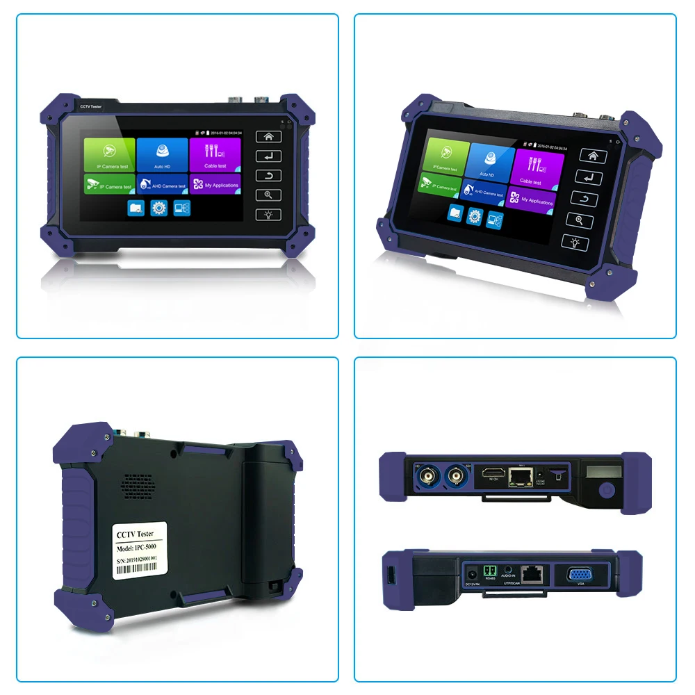 CCTV Camera Tester 4K IPC CCTV Tester 6 In 1 CCTV surveillance camera monitor Full HD 8MP IP AHD CVI TVI SDI camera tester with HDMI VGA