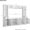 Entertainment Wall Unit Set with Bridge,  TV Stand Console Table with Adjustable Shelves for TVs Up to 75”, Large Media Console 4