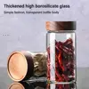 Glass Transparent Acacia Wood Containers With Lids Storage Tank Storage Pots Sealed Can Split Bottle Spice Jars 3