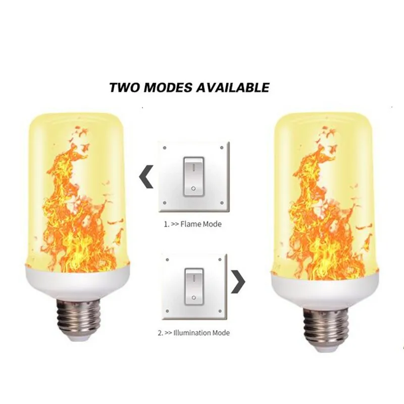 LED E27 불꽃 전구, E14 램프, 옥수수 전구, 깜박이는 LED 조명, 동적 불꽃 효과, 가정 분위기 조명용, 5W, 9W110V-220v