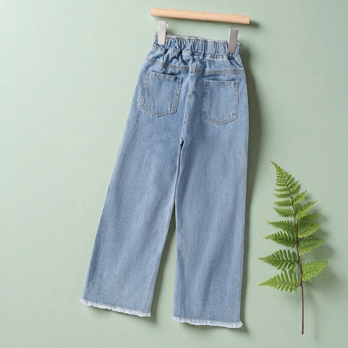 السراويل للفتيات الجينز المراهقين ملابس الأطفال فراشة طباعة السراويل ربيع الخريف الطفل الاطفال الملابس الجينز 6 8 10 12 14 Y