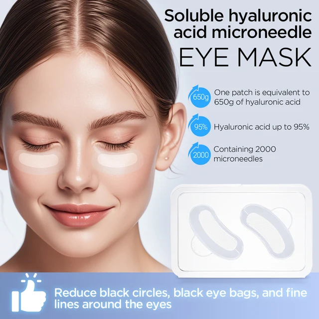 Microneedle Eye Patches Mask Korean Skin Care Hyaluronic Acid 1-10PCS for Anti Wrinkle Aging Dark Circle Eyes Mask Moisturizing 6