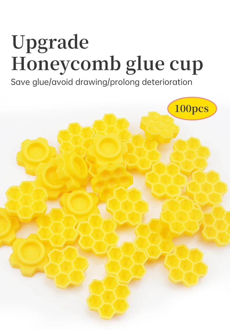 100Pcs Einweg Wimpern Verlängerung Waben Tasse Pfropfen Wimpern Kleber Halter Kunststoff Stehen Tattoo Adhesive Pigment Make-Up-Tool – Detail 1