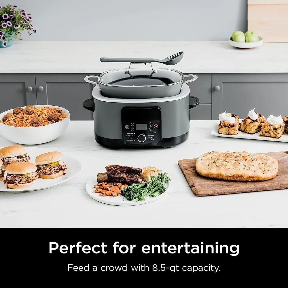 Slow Cooker, 8 Cooking Functions & Triple Fusion Heat Technology, Easy Cleaning, Slow Cooker