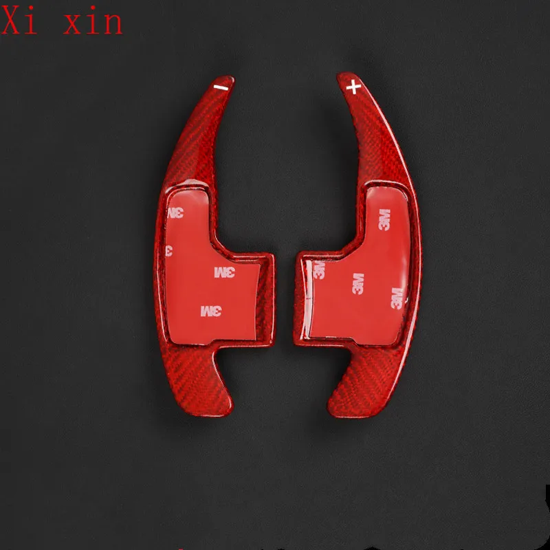 

For Ford Mustang 2015-2021 interior modified steering wheel paddle shifters carbon fiber 2 pcs