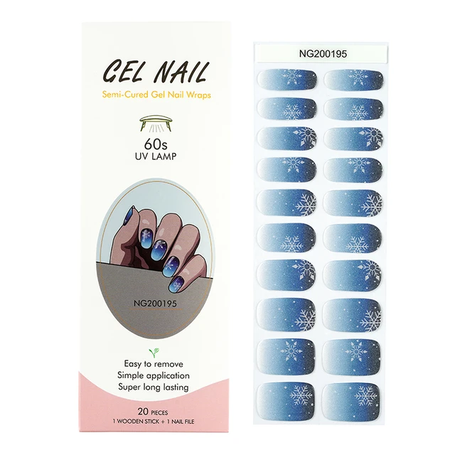 Blue Gradient - Semi-Cured Gel Wraps (UV), Nail Wraps