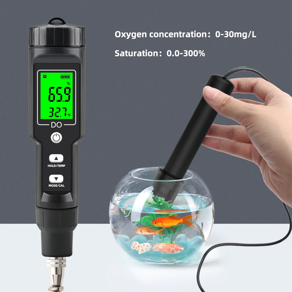 Dissolved Oxygen Meter With ATC,0-40.00 Mg/L Measurement Range,Dissolved Oxygen Test Kit For Pond Aquarium Aquaculture And Water Fish Tank,DO Meter With Electrode Filling Fluid