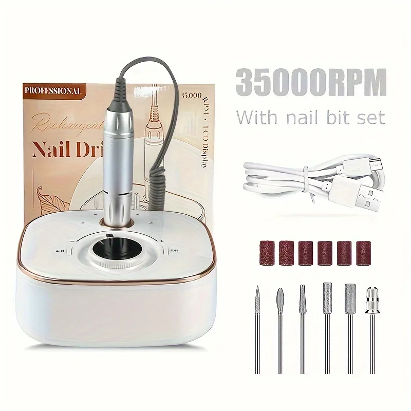 

Professional Electric Nail Drill Machine Set, Nail File Set For Home And Salon, Nail Buffer Manicure Pedicure Polishing Tools