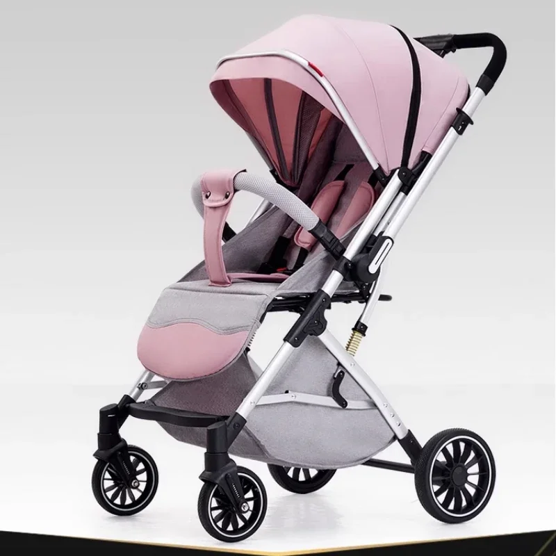 Bi-directional Lightweight Stroller, High Landscape Baby Stroller, Can Sit and Lie Down Walking Baby God Weapon