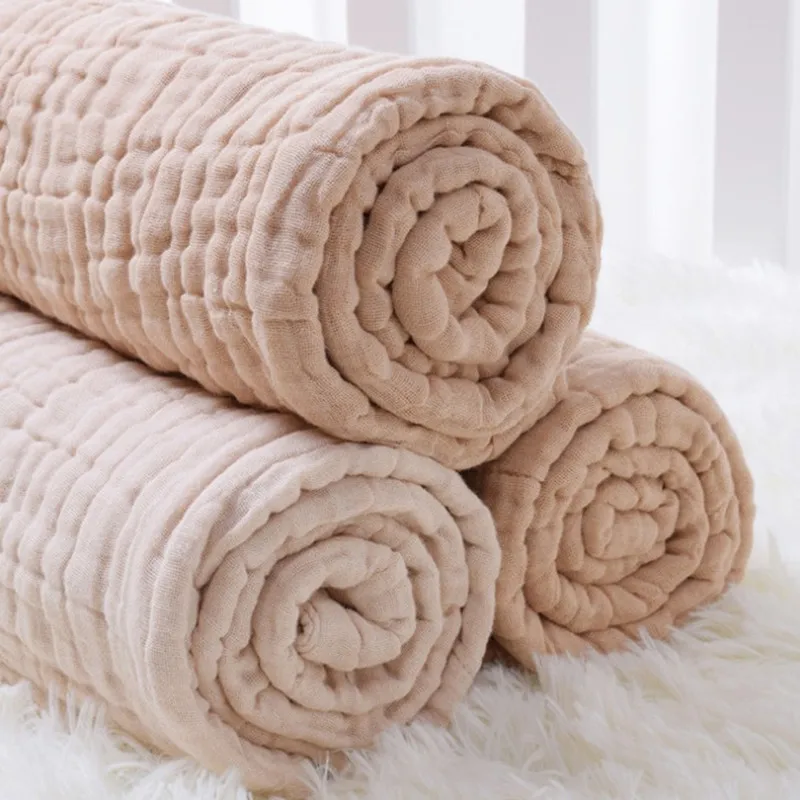 Newborn Organic Cotton Blanket Baby 6-Layers Gauze Bath Towel Infant Boys Girls Natural Muslim Wrap Swaddle Bebe Hold Wraps 45