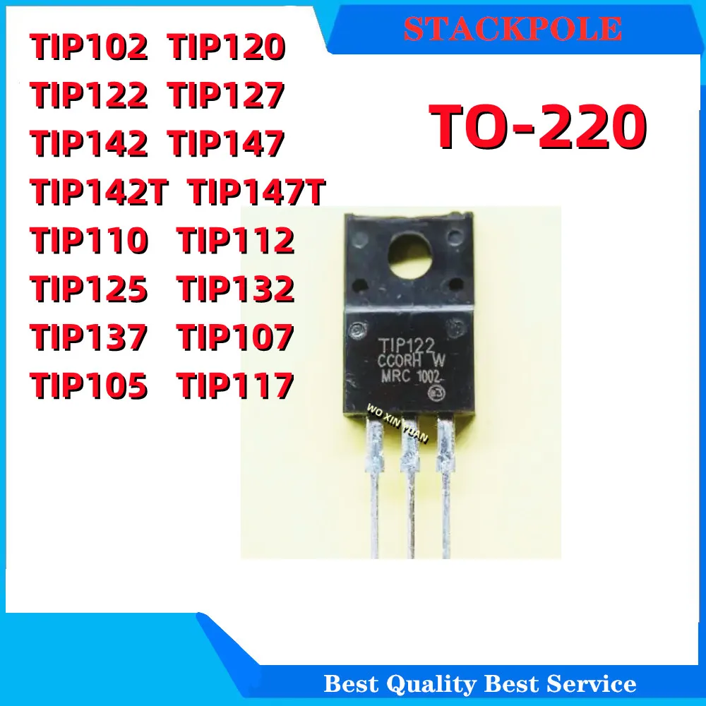 

10PCS TIP102 TIP120 TIP122 TIP127 TIP142 TIP147 TIP142T TIP147T TIP110 TIP112 TIP125 TIP132 TIP137 TIP107 TO-220 TIP105 TIP117