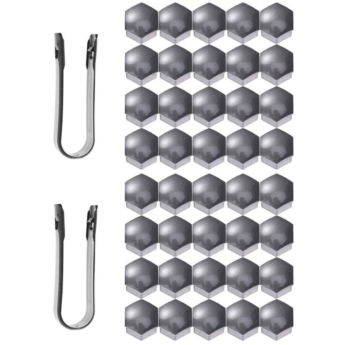 

2pcs 21 in 1 Hexagonal Wheel Lug Nut Covers Bolts Covers Screw Protect Caps 17mm with Clips (Grey)