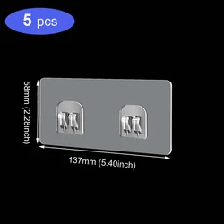 Set of Transparent Self-Adhesive Wall Hooks (Doubleclaw5pcs)