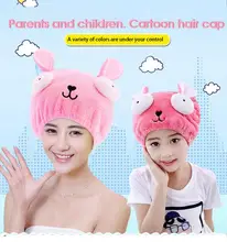 

Quick Dry Hairwater Absorption Cap Cute Cartoon Dry Hair Hat Bath Hats 1Pcs Portable Adult Children Shower Cap Bath Accessories