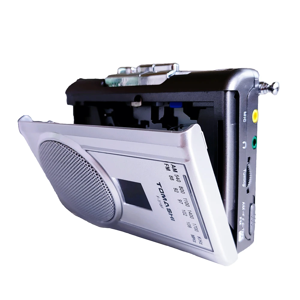 Rádio com Alto-falante Fone de Ouvido Aprender a Língua Walkman Cassette Recorder Tape Player fm am Embutido Microfone Jack-ouvir Música - Image 2