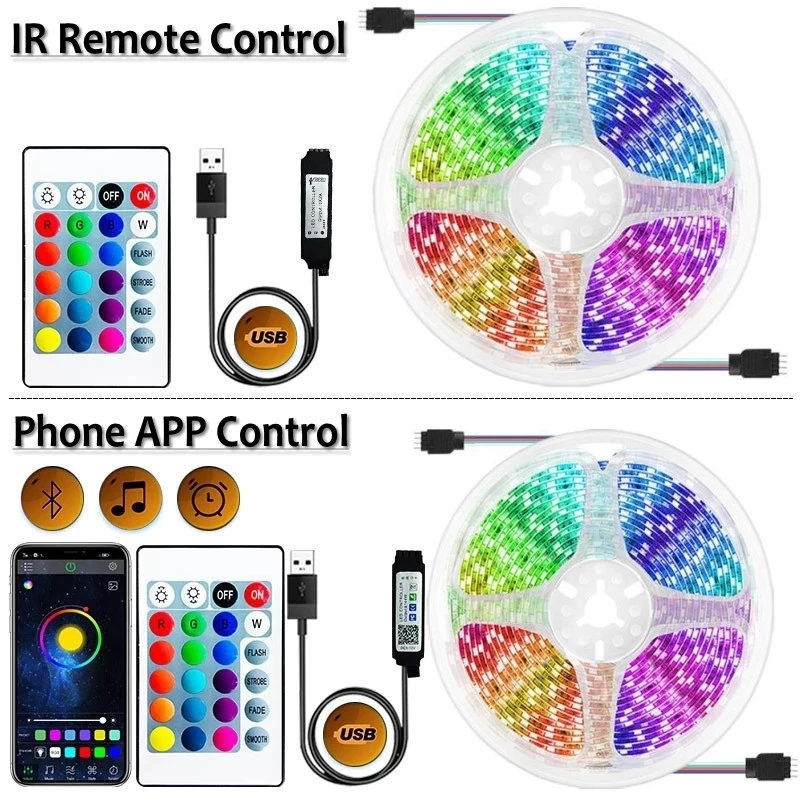 Description Picture 4 of itemLED Strip Light WIFI Bluetooth Control 5050 RGB Led Lights Flexible Ribbon Luces Led 1M-30M 5V USB TV BackLight Room Decoration