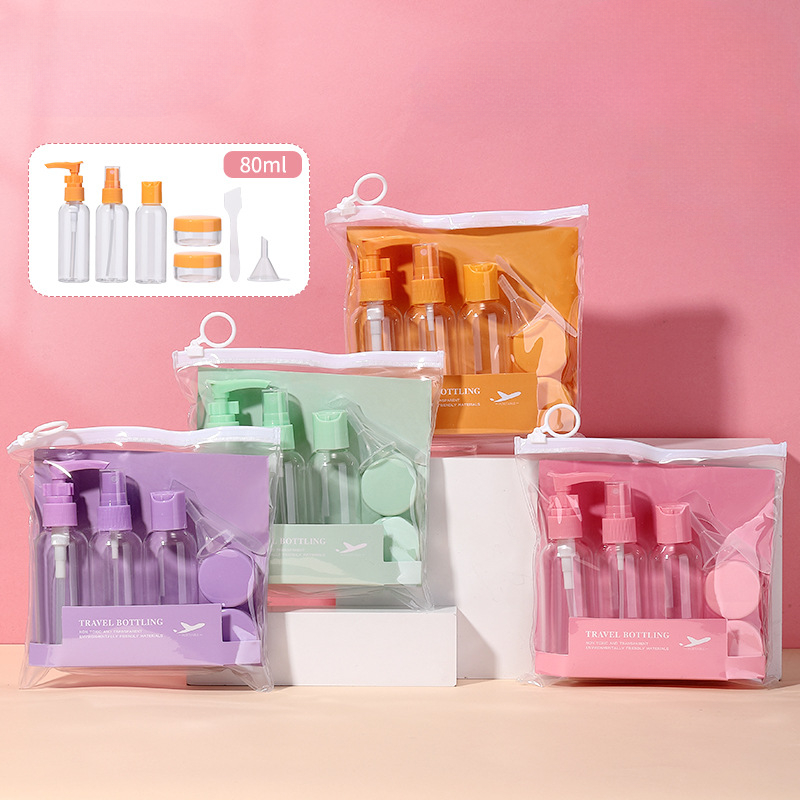 6pcs/set Travel Bottles Spray Bottle Lotion Empty Shampoo Bottle Mini Face Cream Pot Transparent Container Travel Essentials