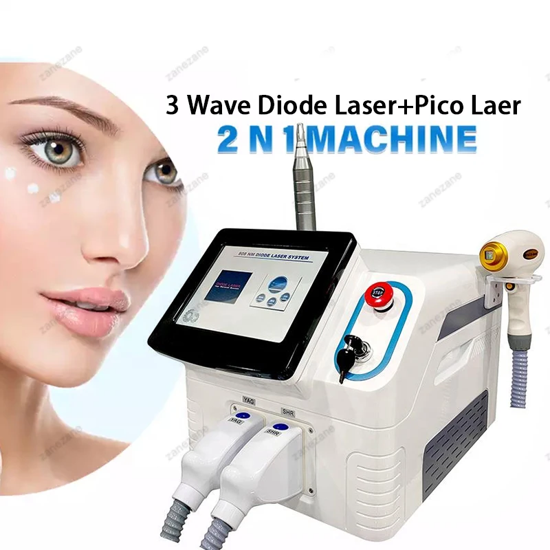

2022 Newest Diode 2 in 1 Pico Laser 808 Laser Machine Picosecond + 808 Hair Removal Machine Diode Laser Plus Pico