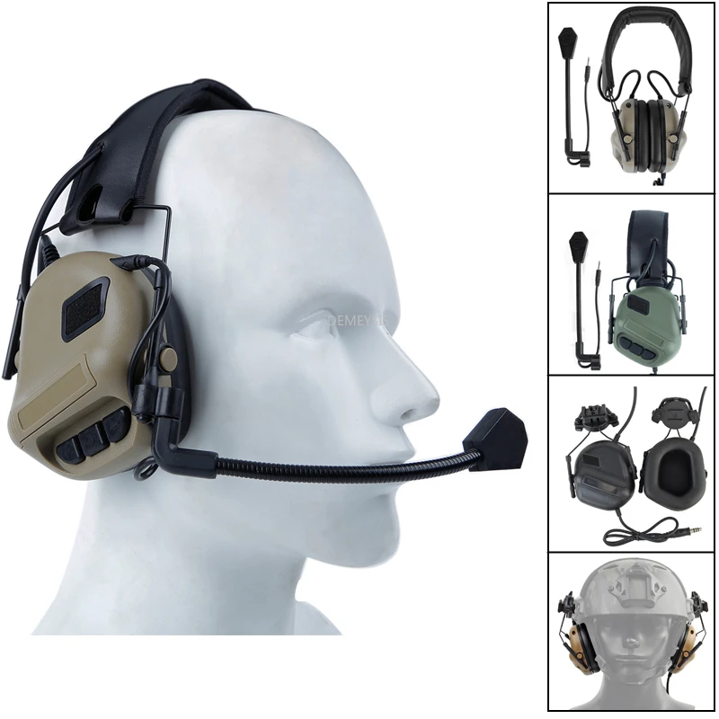

Airsoft Communication Headset Portable Tactical Paintball Shooting Hunting Sports Headphone Combat Headset Use with PTT